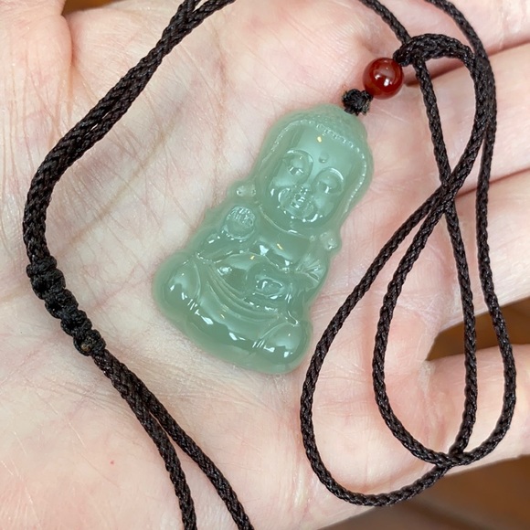 Natural Jade Buddha Pendant Necklace